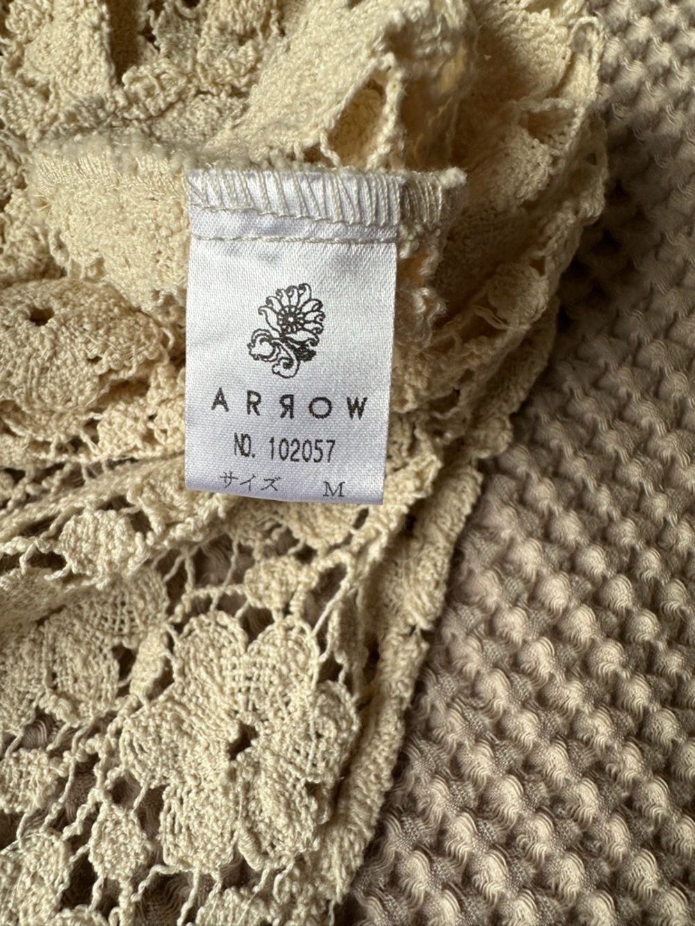 Ivory Floral Crochet Lace Womens Top Size Medium Cottagecore Granola Prairie - Picture 4 of 6